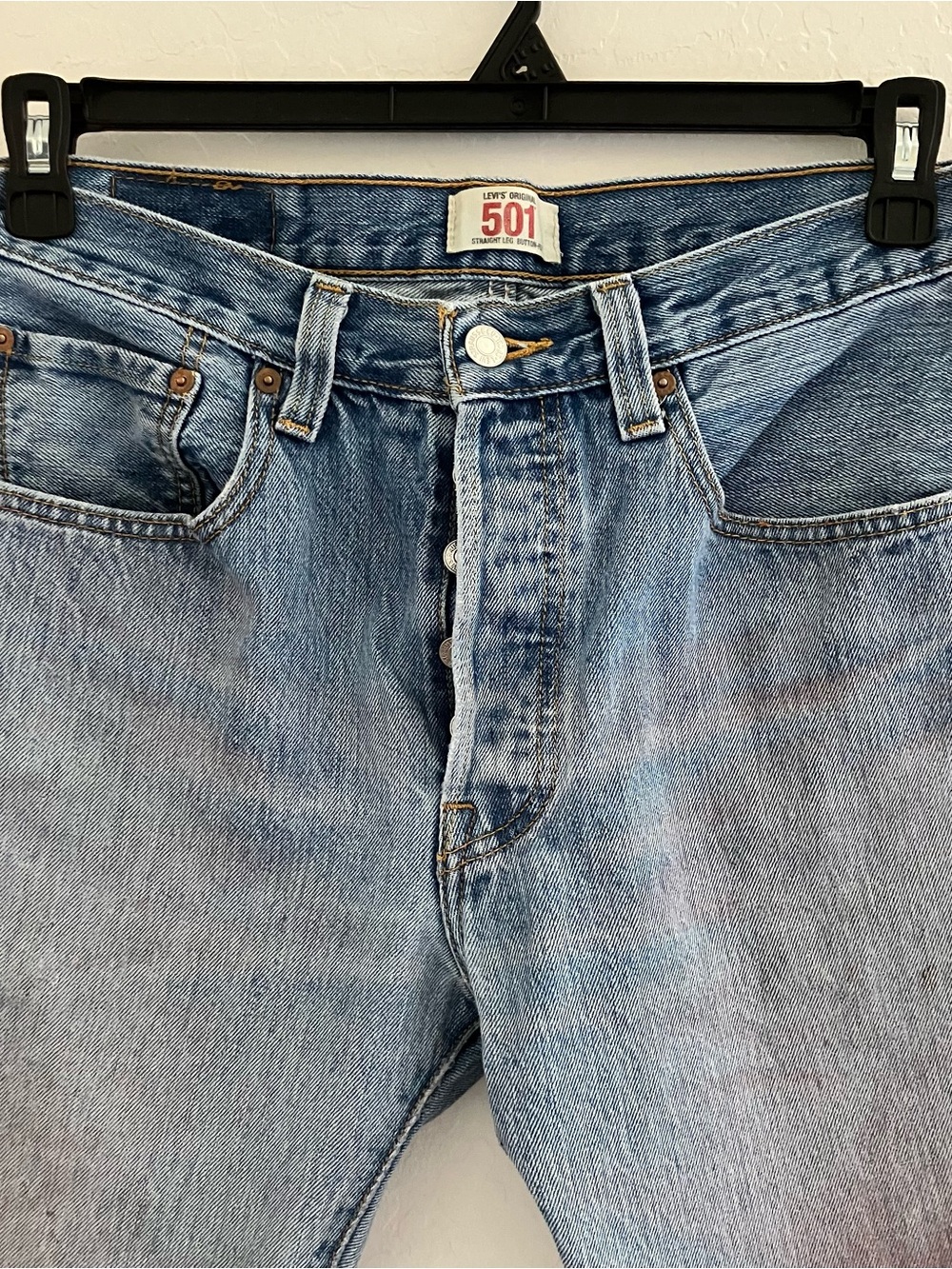 💙 Levi’s 501 Men’s Original Button Fly Jeans W31 L30 Y2K Distressed Paint - Picture 8 of 17
